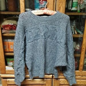 Woven Heart Charcoal Knit Sweater